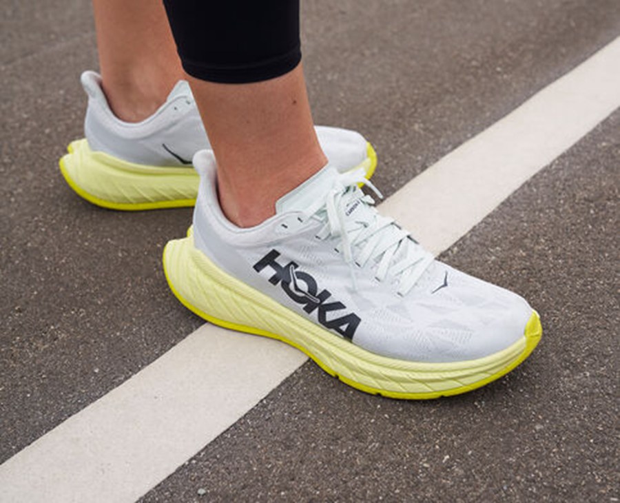 Running Shoes Womens - Hoka One One Carbon X 2 - White - SUAJMRZ-75